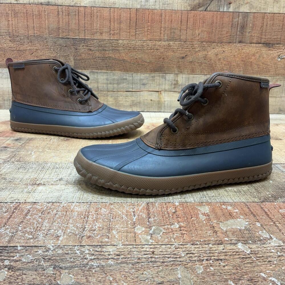 Sperry Boots Mens Size 10.5 44 Brown Leather Ankle Rain Duck STS22775 Winter